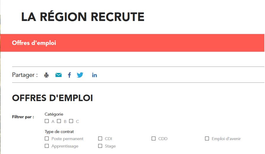 La région recrute